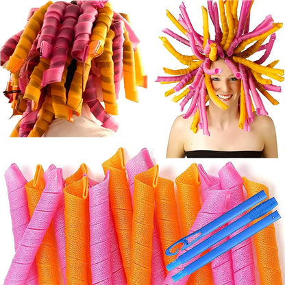 10/12/18pcs Heatless Hair Curles No Heat Hair Volume Curles Rollers Night Hair Curlers Soft Sleeping Rolller Curling Hairs Tools