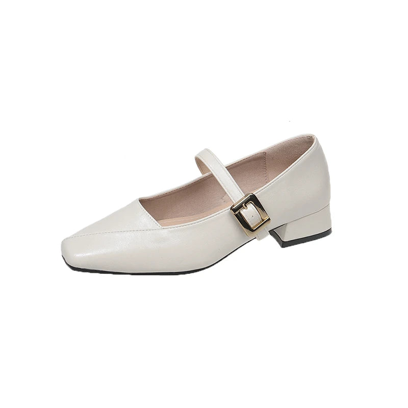 Women's Mary Jane Leather Shoes - British Style, Anti-Slip, New Arrival, Stylish, Retro French Design, Casual Shoes