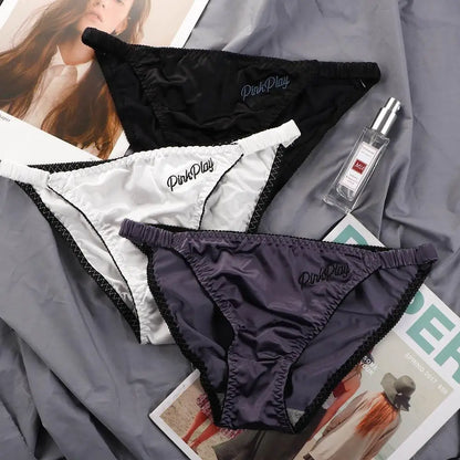 Yoga Underpants Low Waist Embroidery Thong Smooth Panty Sport Panties Underwear Briefs