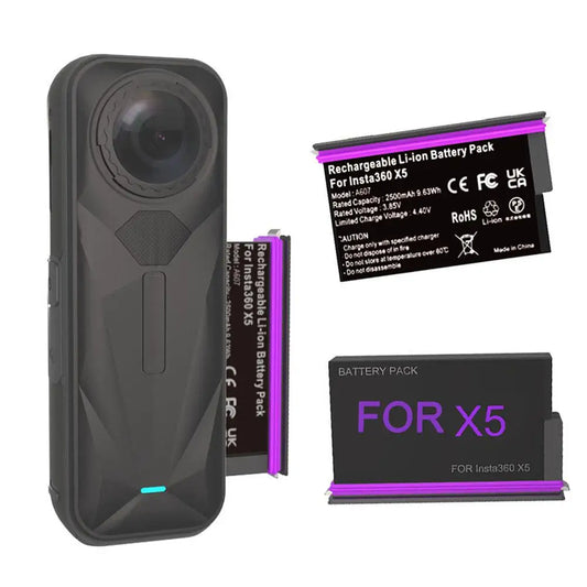 Replacement Battery For Insta360 X5 Rechargeable Li-ion Battery Pack 2500mAh 9.63Wh