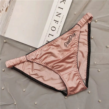 Yoga Underpants Low Waist Embroidery Thong Smooth Panty Sport Panties Underwear Briefs