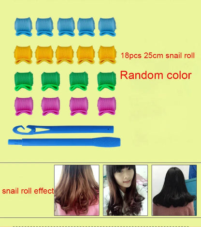 10/12/18pcs Heatless Hair Curles No Heat Hair Volume Curles Rollers Night Hair Curlers Soft Sleeping Rolller Curling Hairs Tools