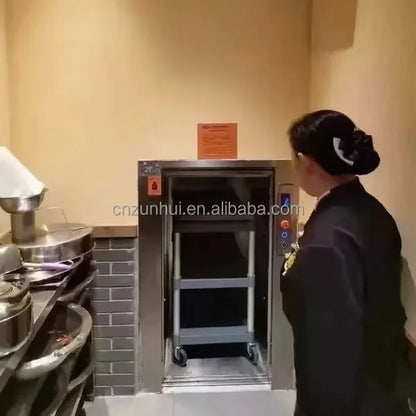 Dumbwaiter Lift 100kg/200kg/250kg/300kg/350kg For Restaurant/Hotel Food Elevator Traction Machine Type Kitchen Equipment
