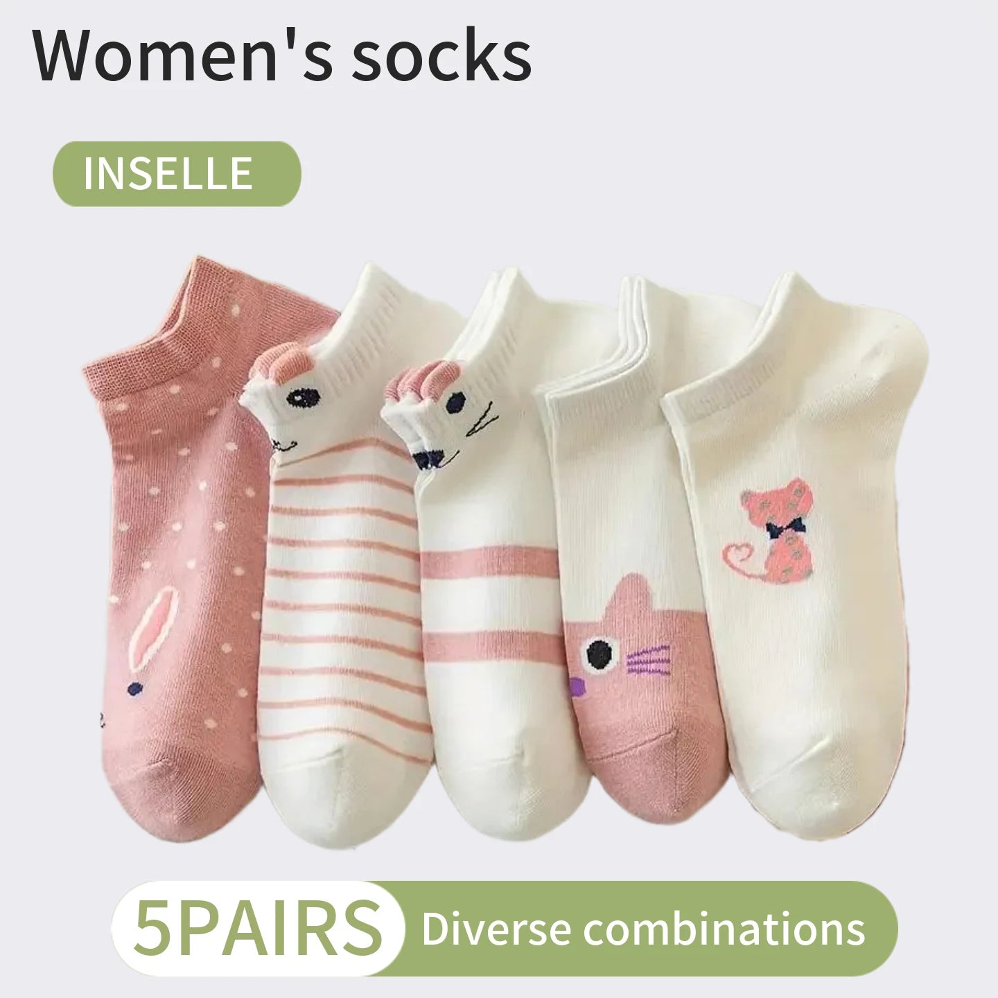 10 Pairs Women Cartoon Patterned Socks Trendy And Fashionable Versatile Socks Lightweight Breathable Comfortable Casual Socks