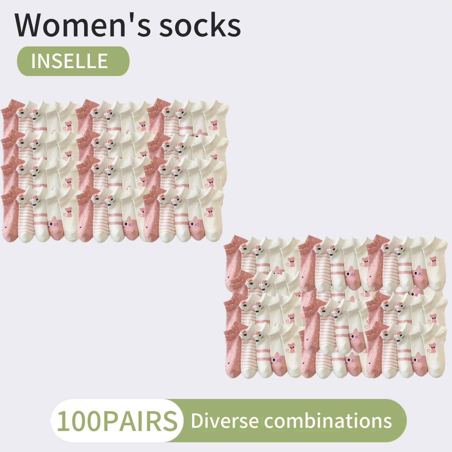 10 Pairs Women Cartoon Patterned Socks Trendy And Fashionable Versatile Socks Lightweight Breathable Comfortable Casual Socks