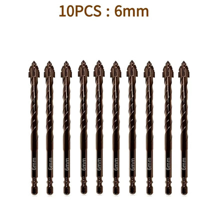 10/7PCS Serrated Drill Bits Set High Strength Special Serrated Twist Bits 3-12mm For Concrete/Tile/Glass Drilling Tools Set