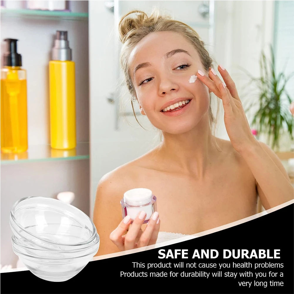 1/3/5pcs Acrylic Face Mask Essential Oil Bowl Transparent Cosmetic Beauty Salon DIY Stirring Bowl Makeup Skin Care Applicator