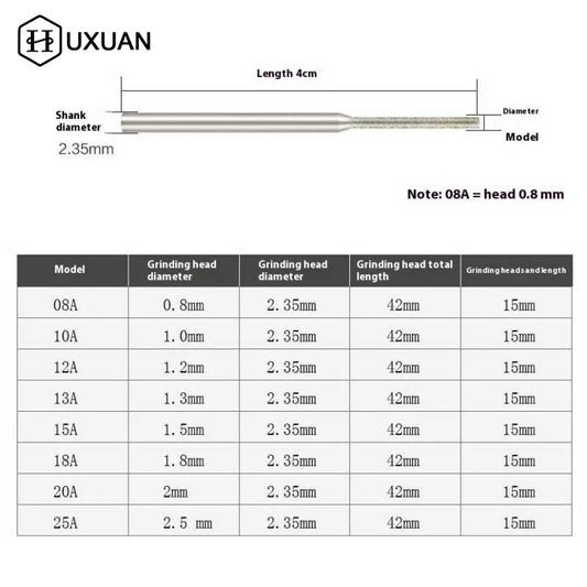10Pcs 0.8-2.5MM Diamond Coated Lapidary Drill Bit Tips Needle For Jewelry Ceramic Jade Agate Glass Amber Tool Drilling Tool