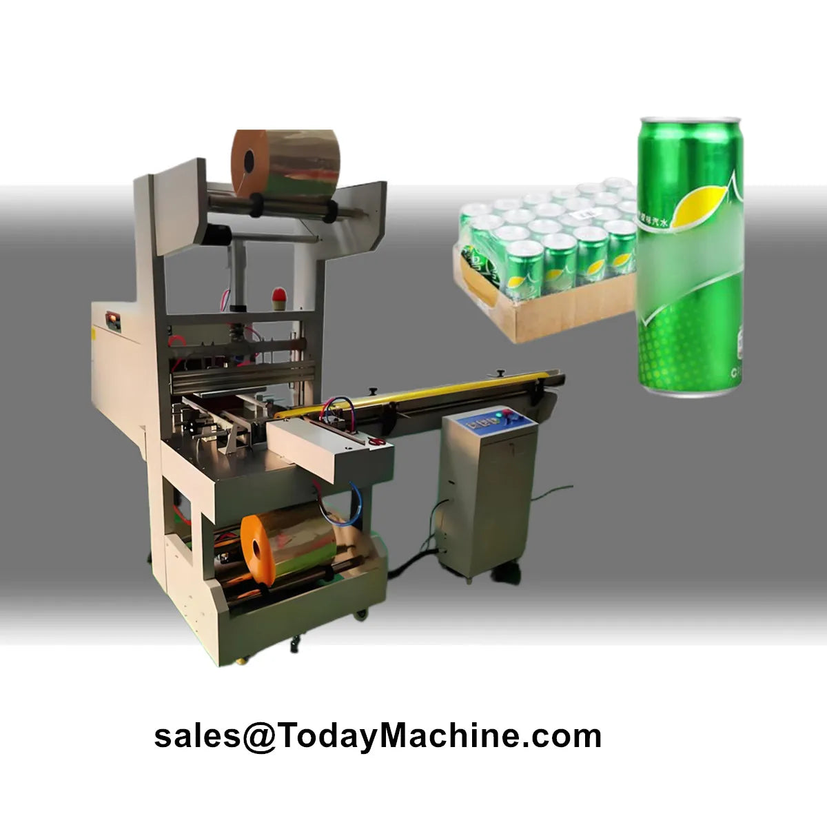 Automatic PE Film Shrink Wrapping Packing Machine for 12 Packs Bottle Water Cans Boxes