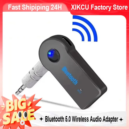 XIKCU Bluetooth 5.0 Receiver Transmitter Wireless Adapter 3.5mm Jack For Car Music Audio Aux A2dp Headphone Reciever Handsfree