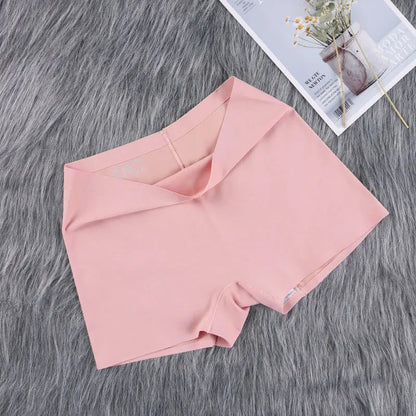 Women's Ice Silk Seamless Underwear Cotton Crotch Boxer Shorts Ladies Pants Four Corners Anti-empty Summer Thin Section