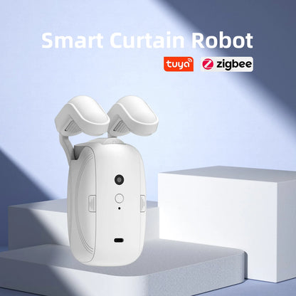 Works with Tuya  Zigbee Smart Curtain Driver Robot For Roman I Type U Type Curtains Track Alexa Google Home