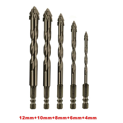 10/7PCS Serrated Drill Bits Set High Strength Special Serrated Twist Bits 3-12mm For Concrete/Tile/Glass Drilling Tools Set