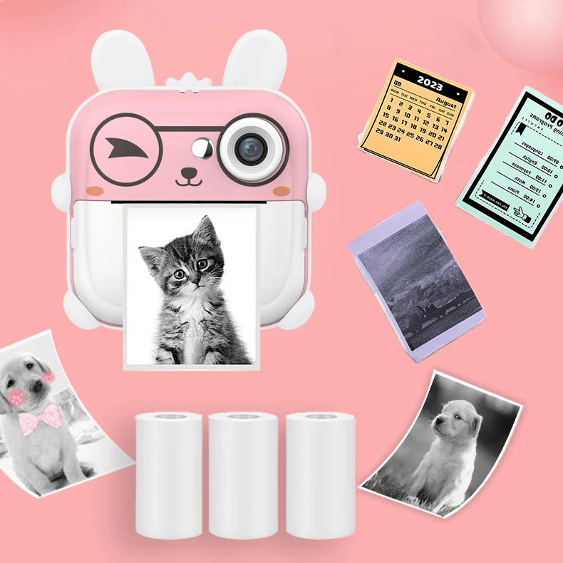 Youngsters' Digital Camera with Printing Function, Portable Multifunctional Photo Printer Camera with Rechargeable 18650 Lithium