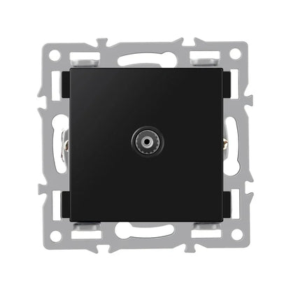 wall-mounted module diy European standard black tempered crystal glass panel socket light switch button function combi