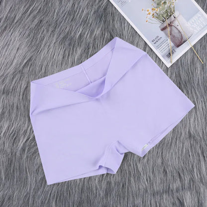 Women's Ice Silk Seamless Underwear Cotton Crotch Boxer Shorts Ladies Pants Four Corners Anti-empty Summer Thin Section