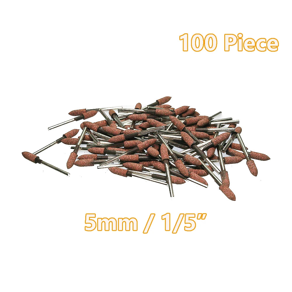 100 pcs/bag Rubber with Abrasives Sharper Mounted Points Coarse Grinding Heads for Metal Mable Glass