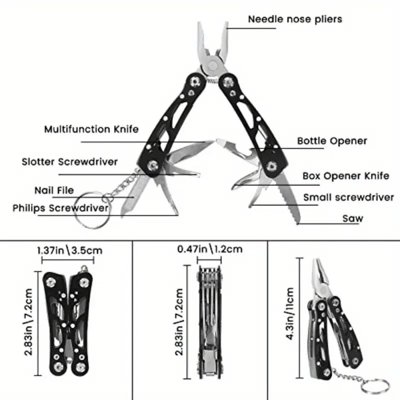 Tactical Multi-purpose repair,Mini portable folding pliers,folding multitool pocket knife pliers outdoor hunting survival rescue