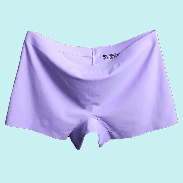 Women's Ice Silk Seamless Underwear Cotton Crotch Boxer Shorts Ladies Pants Four Corners Anti-empty Summer Thin Section