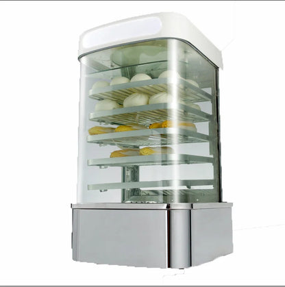 Black Heated Display Cabinet Pie Warmer Hot Food Showcase Fried Chicken Food Display Warmer