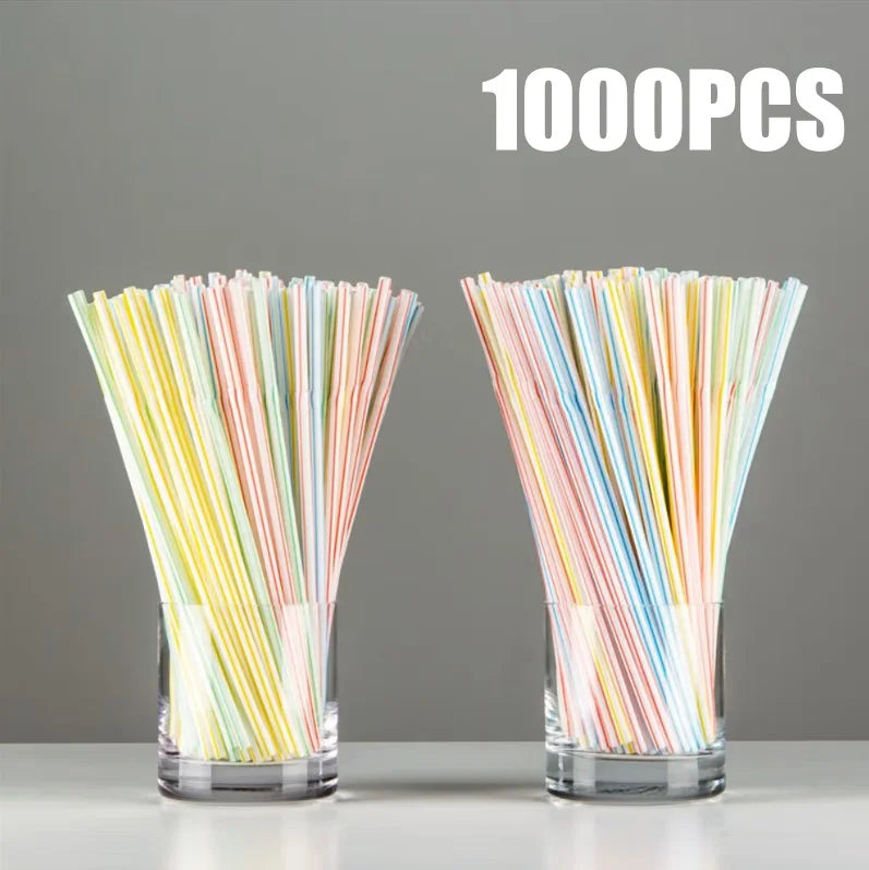 100-1000PCS Drinking Straws Colorful & Black rietjes Flexible Wedding Party Supplies Drinking Beverage Straws Kitchen Wholesale