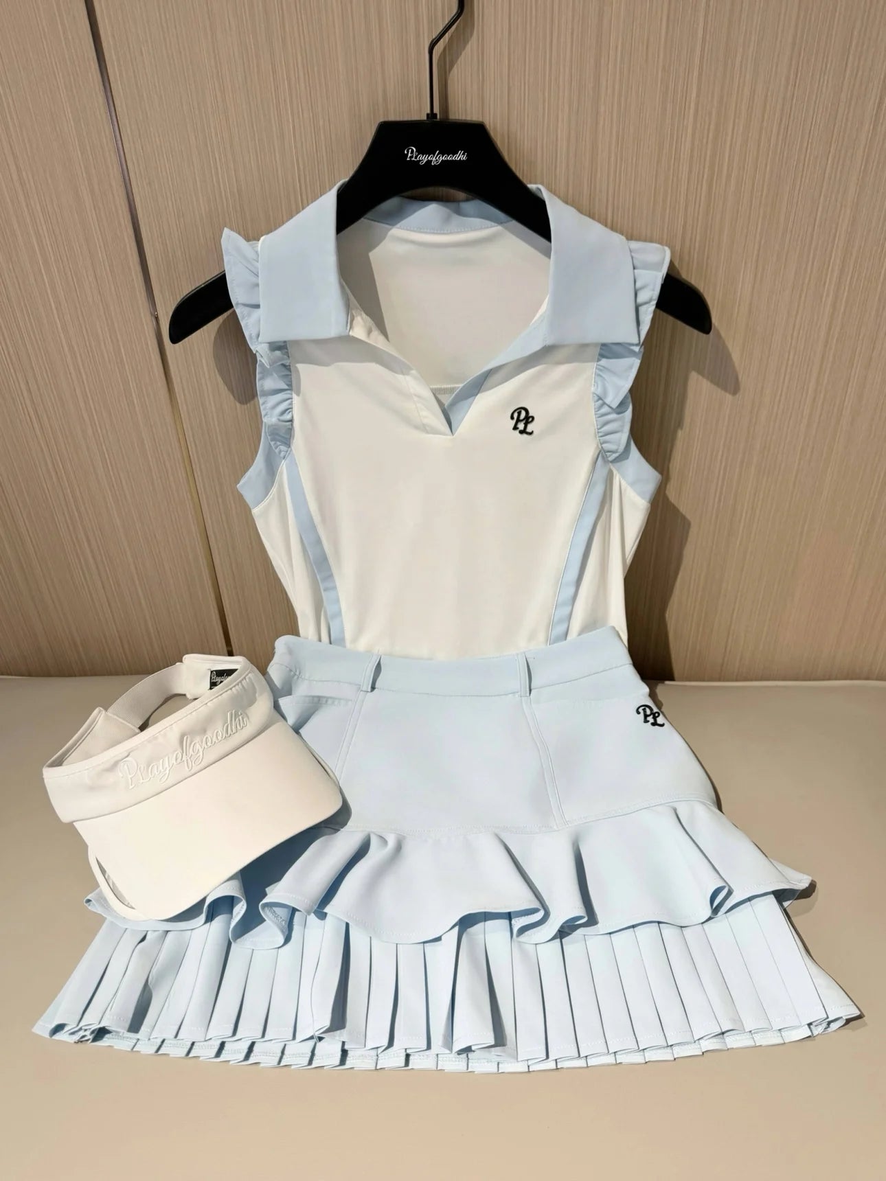 Women's Golf Skirt Set ort Sve Qui Dry Breathable Tennis Outfit Summer Korean Sle Golf Clothing Fast Drng Sportswear