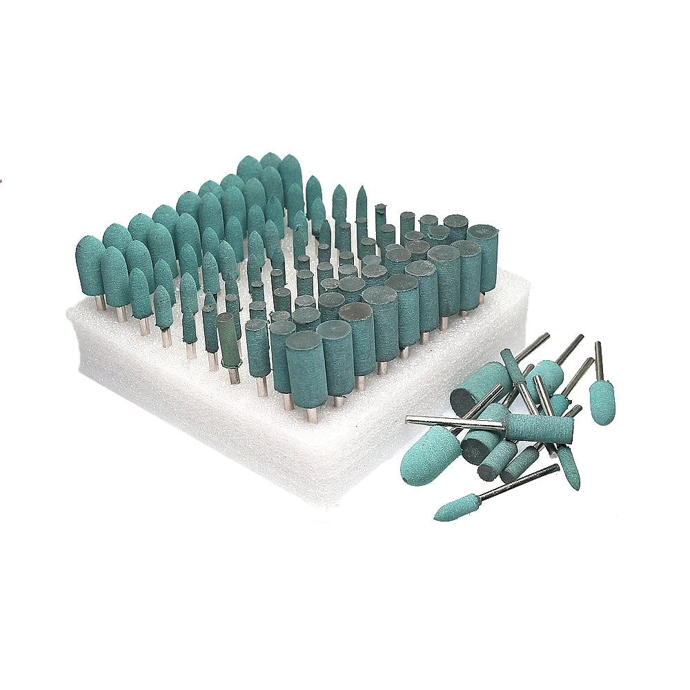 100 pcs/bag Rubber Polishing Points Jewelry Amber Woodcarving Grinding Heads Die Grinder Accessories