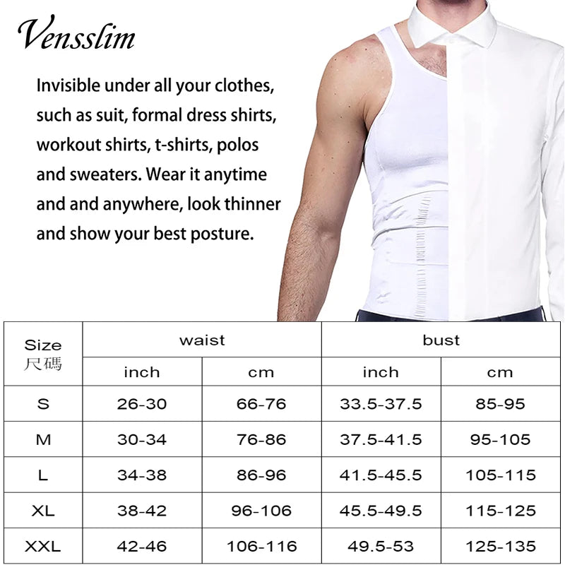 YBFDO Men Body Shaper Slimming Compression Vest Undershirt Seamless Waist Trainer Tank Top Belly Control Weight Loss Shapewear