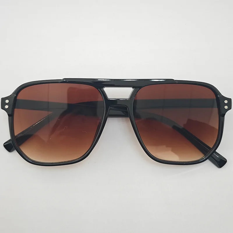 Vintage Men Women Big Sunglasses Men Square Shades Brand Designer Unisex Sun Glasses Black Lense Male Female Sunglasses UV400