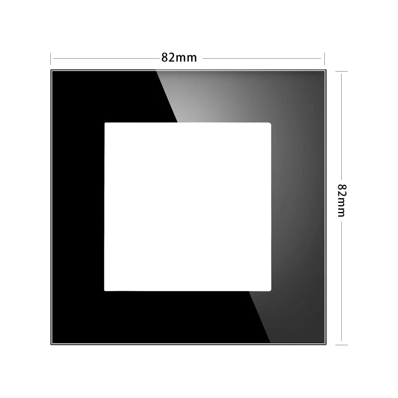 wall-mounted module diy European standard black tempered crystal glass panel socket light switch button function combi