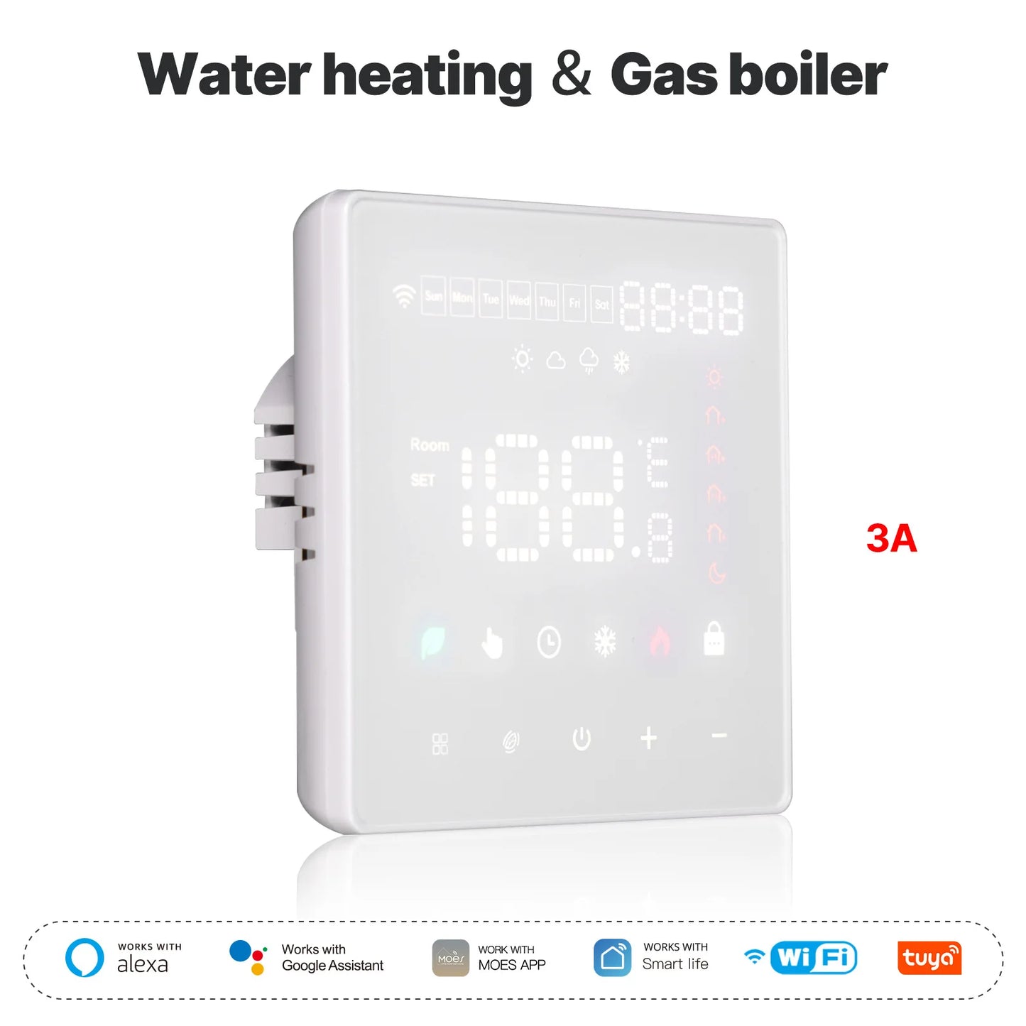 Tuya WiFi Floor Thermostat |       Alexa & App Control |       Timer, Energy Saving |       5A/16A for Heating Systems