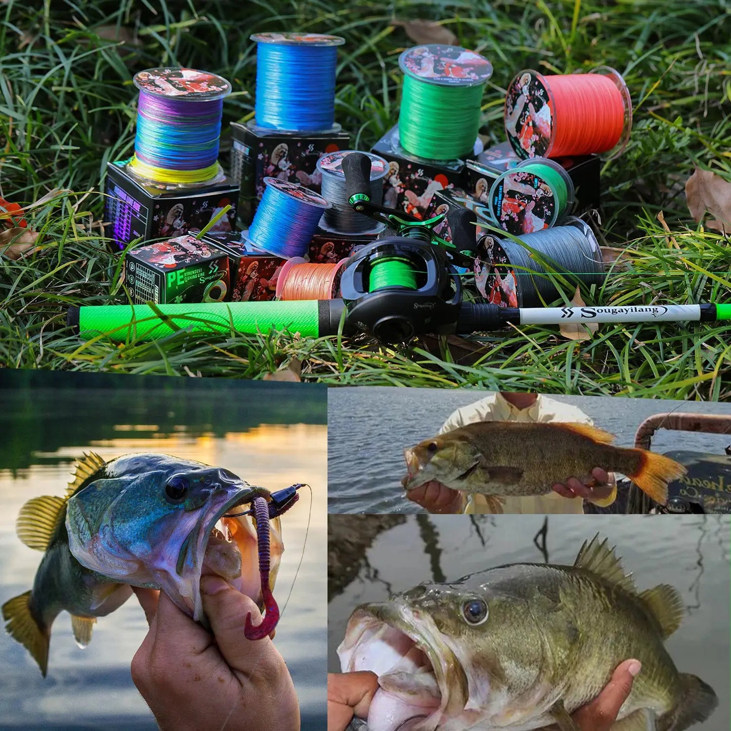 Sougayilang 300M 8 Strands Braided Fishing Line Multifilament Japan Fishing Lines X8 Fishing Line Braided Wire Bass Carp Fishing