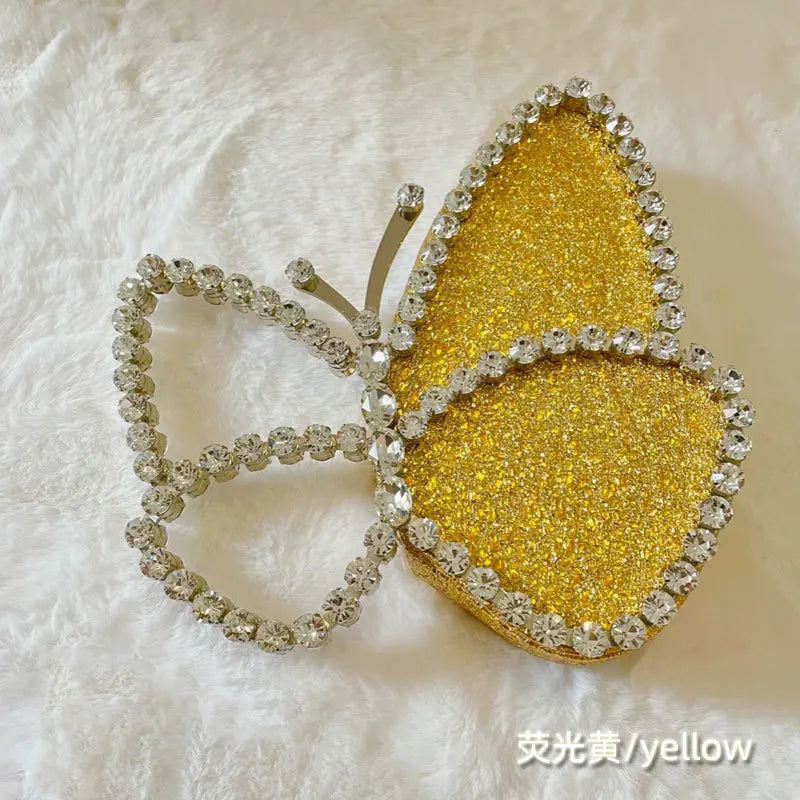 Women's Clutches Fashion Party Rhinestone Butterfly Shape Mini Handbag