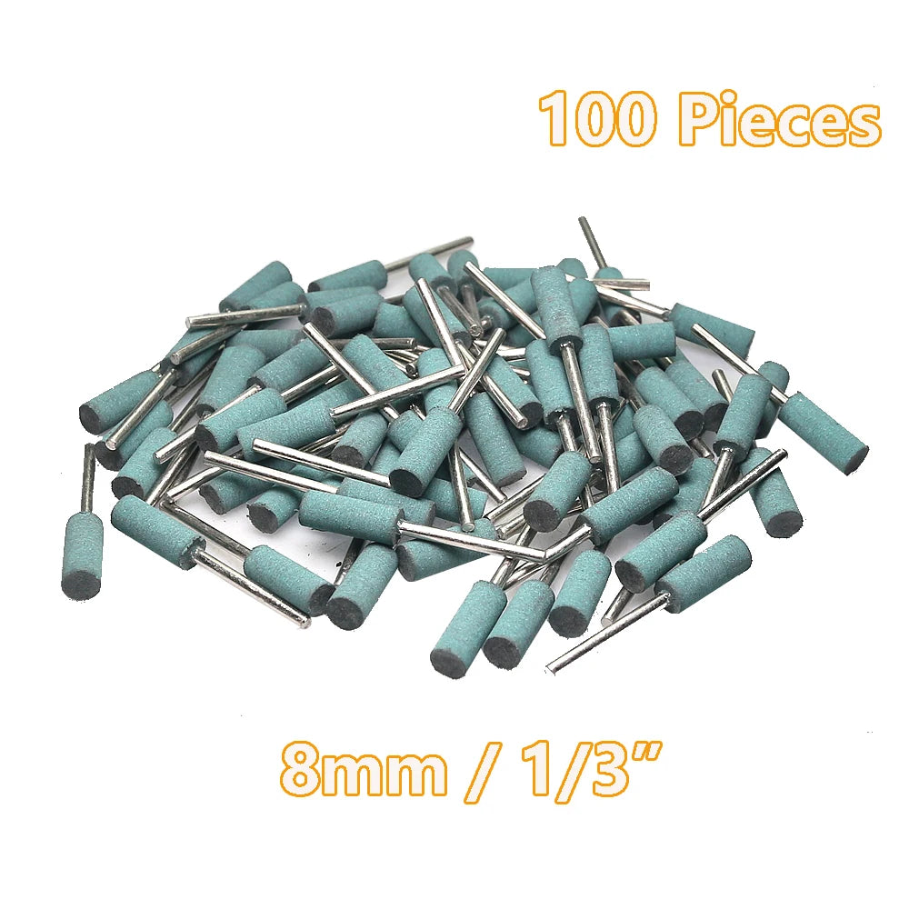 100 pcs/bag Rubber Polishing Points Jewelry Amber Woodcarving Grinding Heads Die Grinder Accessories