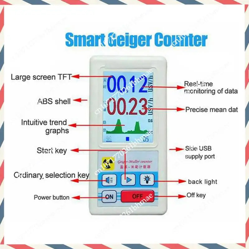 -A21Z Geiger Counter Display Radioactive Tester BR-6 Electromagnetic Radiation Detector Nuclear Radiation Detector