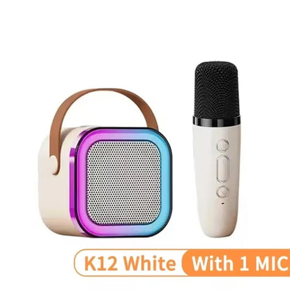 XIKCU Karaoke Machine With 2 Wireless Microphones Portable Wireless RGB Lights Gift Speaker Set Home Karaoke For Party Birthday