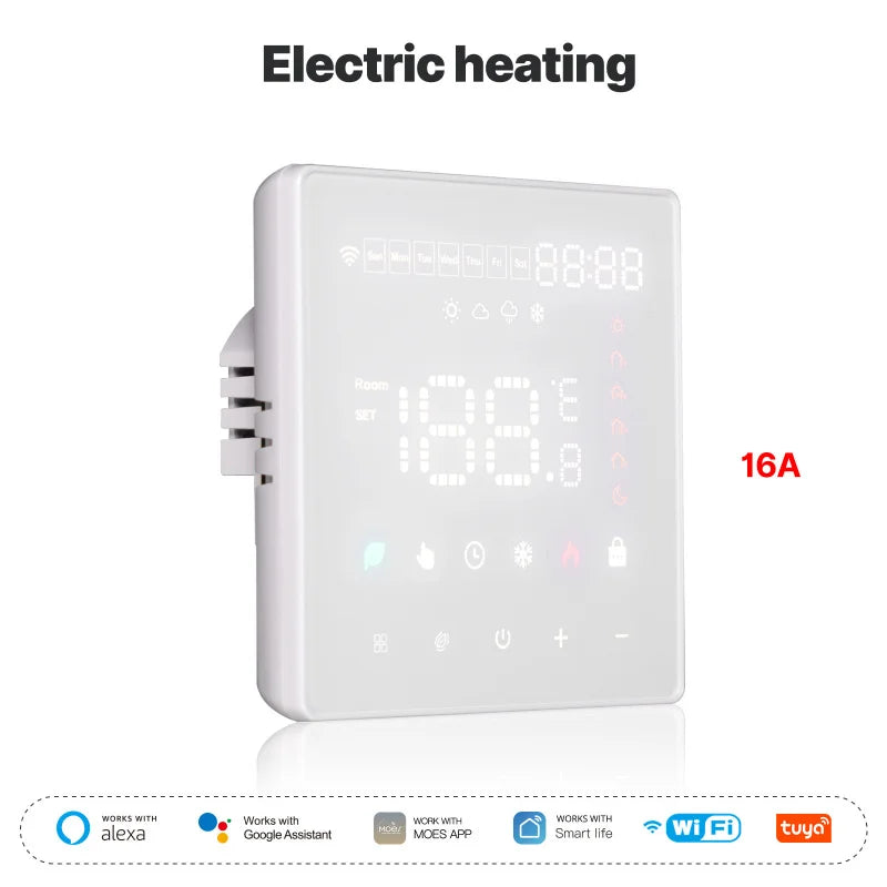 Tuya WiFi Floor Thermostat |       Alexa & App Control |       Timer, Energy Saving |       5A/16A for Heating Systems