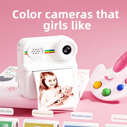High Definition Digital Camera for Children's Photography Miniature Thermal Print Camera 1080P Video Capture