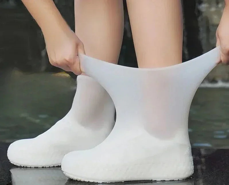 1 Pair Rubber Rain Boot Overshoes For Outdoor Use, Silicone Waterproof Shoe Covers, Rainy Day Shoe Cover, Reusable Non-Slip Rain