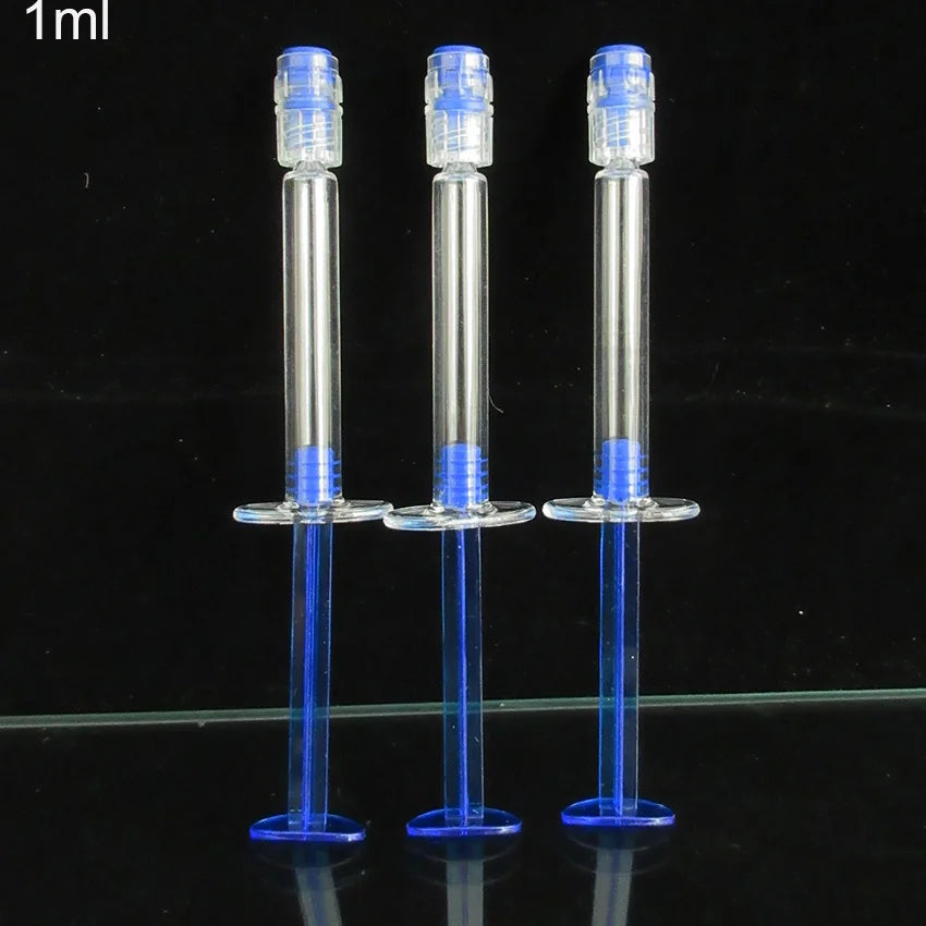 10pcs 1ml Empty Ampoules with Luer Lock Syringes for Cosmetic Eye Cream Skin Care Acids & Essential Oil Serums Beauty Salon Use