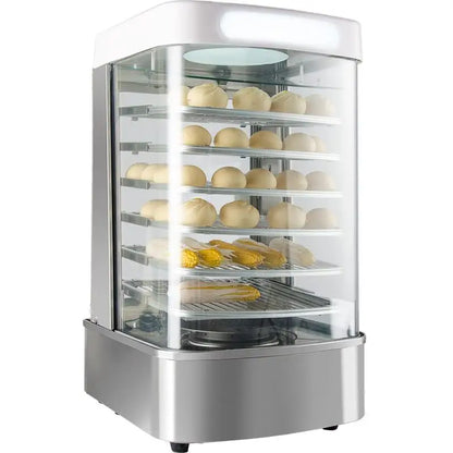 Black Heated Display Cabinet Pie Warmer Hot Food Showcase Fried Chicken Food Display Warmer