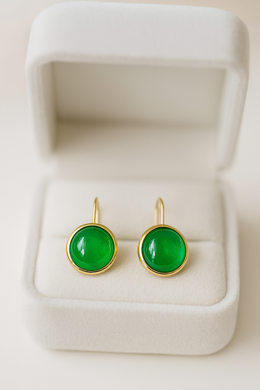 White Jade, 18K Gold Plating, Handmade