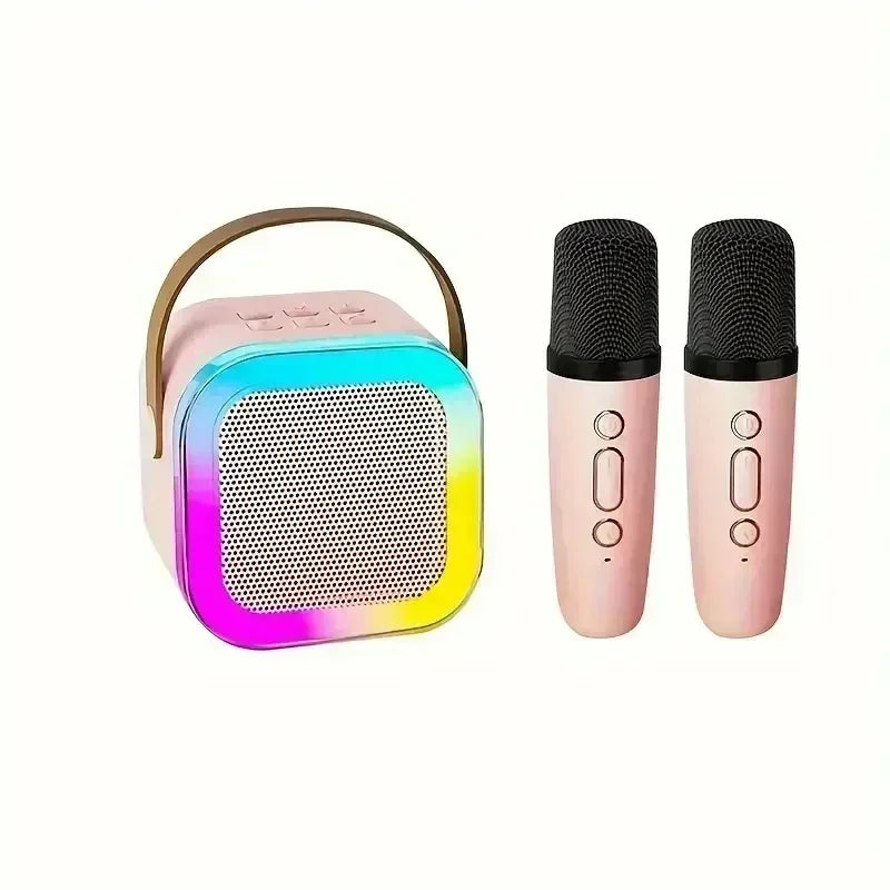 XIKCU Karaoke Machine With 2 Wireless Microphones Portable Wireless RGB Lights Gift Speaker Set Home Karaoke For Party Birthday