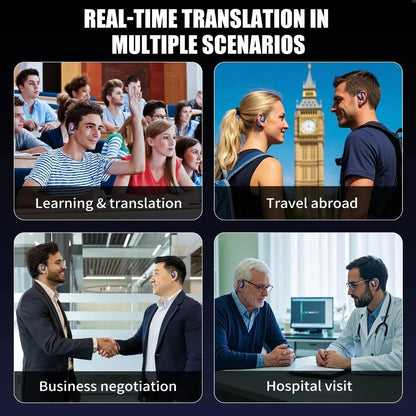 ONIKUMA T209 Translate Earphone Intelligent Real-time AI Translation 134 Languages Wireless Hanging Ear Style Bluetooth Earphone