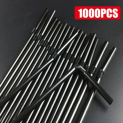 100-1000PCS Drinking Straws Colorful & Black rietjes Flexible Wedding Party Supplies Drinking Beverage Straws Kitchen Wholesale