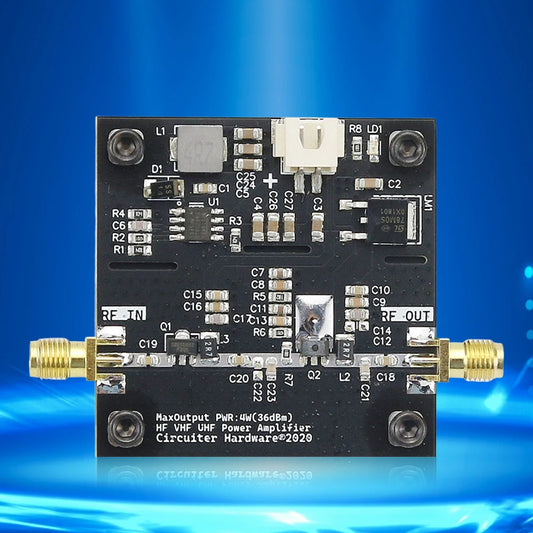 0.5-800MHz 40dB High Gain VHF UHF RF Power Amplifier HF VHF Transmitter Power Amplifier Module for Ham Radio Transmitter Systems
