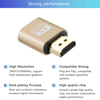 VGA Virtual Display Adapter HDMI-compatible 1.4 DDC EDID Dummy Plug Headless Ghost Display Emulator Video card Lock plate