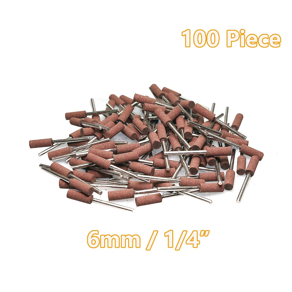 100 pcs/bag Rubber with Abrasives Sharper Mounted Points Coarse Grinding Heads for Metal Mable Glass