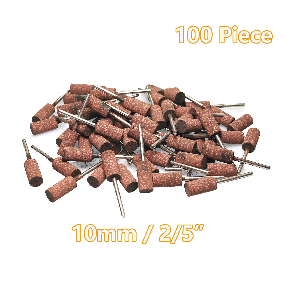 100 pcs/bag Rubber with Abrasives Sharper Mounted Points Coarse Grinding Heads for Metal Mable Glass