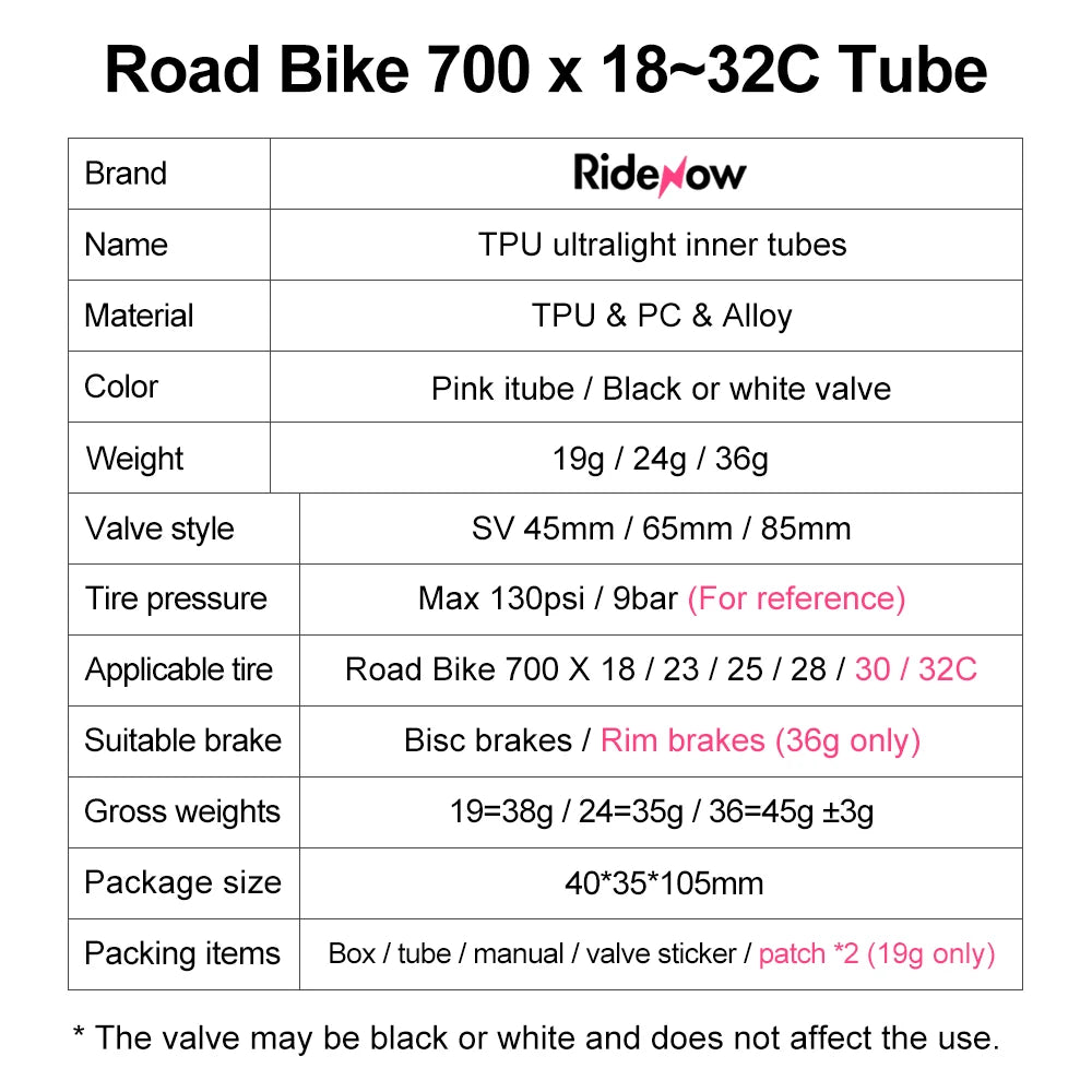 WEST BIKING Bicycle Inner Tube Lightweight TPU 700X23 25 28C Road Bike Tire Pneumatic Tire 65mm Presta Valve Bike Accessories